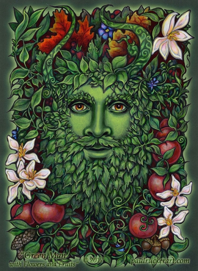 Green Man with Flowers and Fruits
